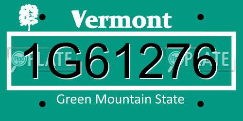 1G61276 Vermont License Plate