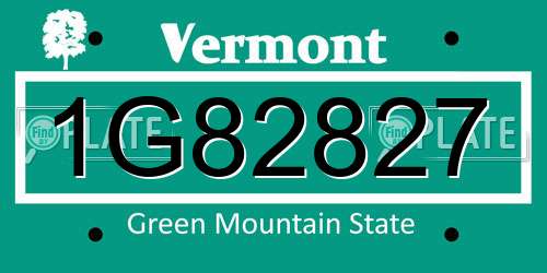 1G82827 Vermont License Plate