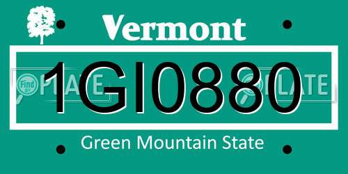 1GI0880 Vermont License Plate