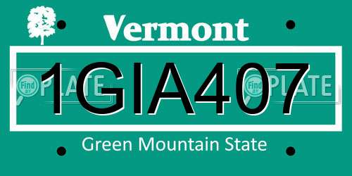 1GIA407 Vermont License Plate