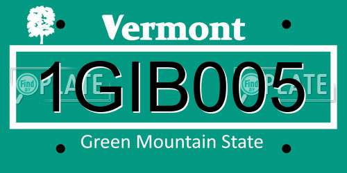 1GIB005 Vermont License Plate