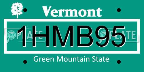 1HMB95 Vermont License Plate