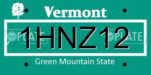 1HNZ12 Vermont License Plate