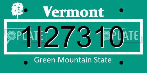 1I27310 Vermont License Plate