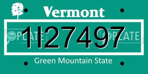 1I27497 Vermont License Plate