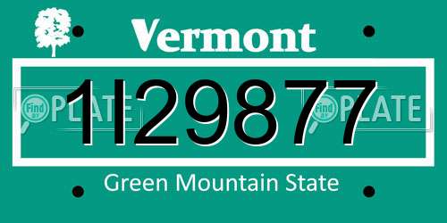 1I29877 Vermont License Plate