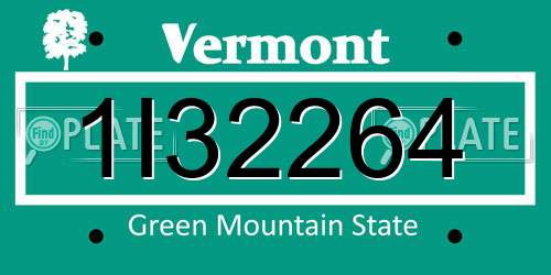 1I32264 Vermont License Plate