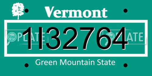 1I32764 Vermont License Plate