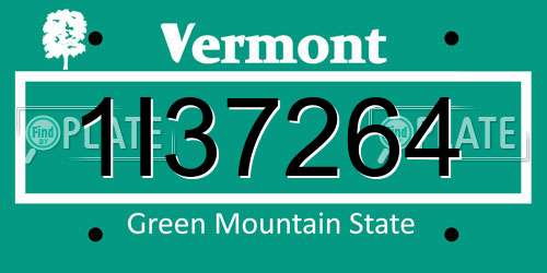 1I37264 Vermont License Plate