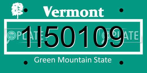 1I50109 Vermont License Plate