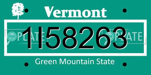 1I58263 Vermont License Plate