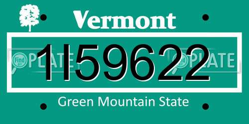 1I59622 Vermont License Plate