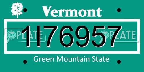1I76957 Vermont License Plate