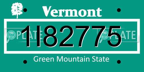 1I82775 Vermont License Plate