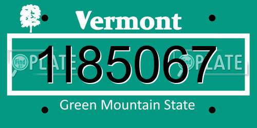 1I85067 Vermont License Plate
