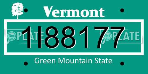 1I88177 Vermont License Plate