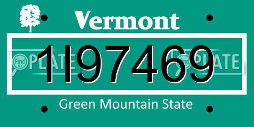 1I97469 Vermont License Plate