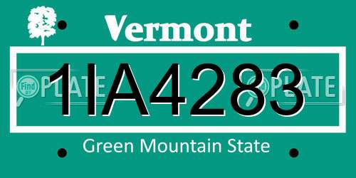 1IA4283 Vermont License Plate