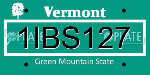 1IBS127 Vermont License Plate