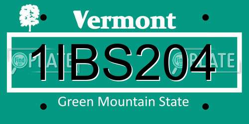 1IBS204 Vermont License Plate