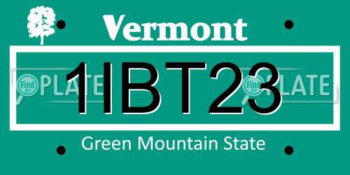 1IBT23 Vermont License Plate