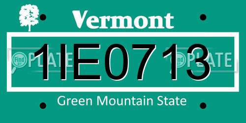 1IE0713 Vermont License Plate