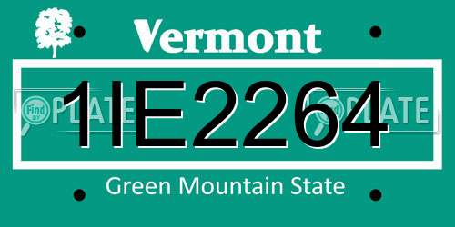 1IE2264 Vermont License Plate