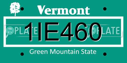 1IE460 Vermont License Plate