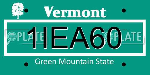 1IEA60 Vermont License Plate