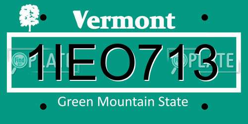 1IEO713 Vermont License Plate