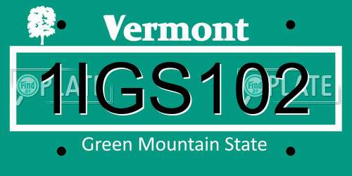 1IGS102 Vermont License Plate