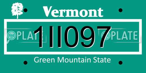 1II097 Vermont License Plate