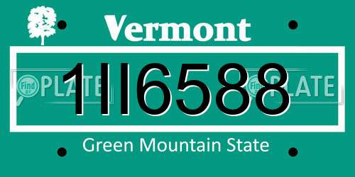 1II6588 Vermont License Plate