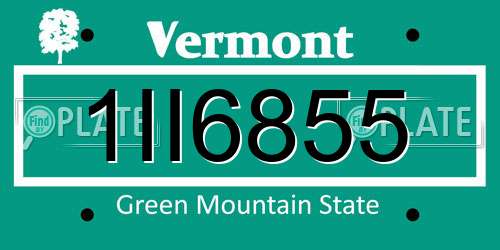 1II6855 Vermont License Plate
