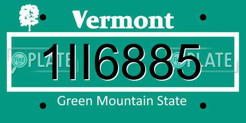 1II6885 Vermont License Plate
