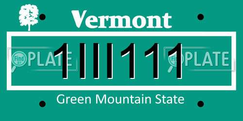 1III111 Vermont License Plate