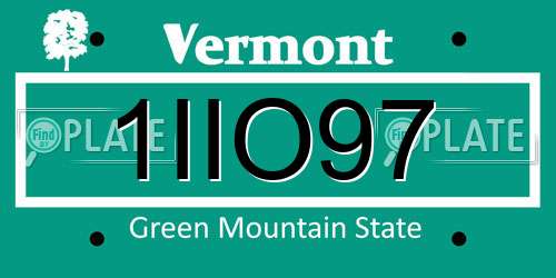 1IIO97 Vermont License Plate