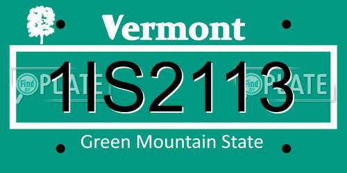 1IS2113 Vermont License Plate
