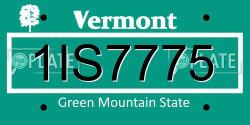 1IS7775 Vermont License Plate