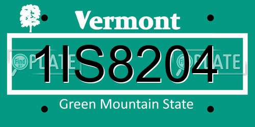 1IS8204 Vermont License Plate