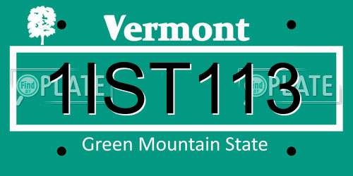 1IST113 Vermont License Plate