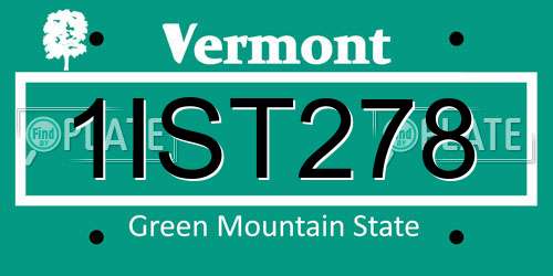 1IST278 Vermont License Plate
