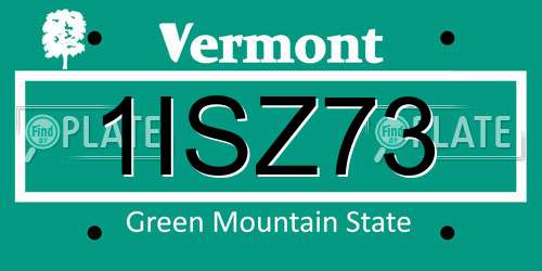 1ISZ73 Vermont License Plate
