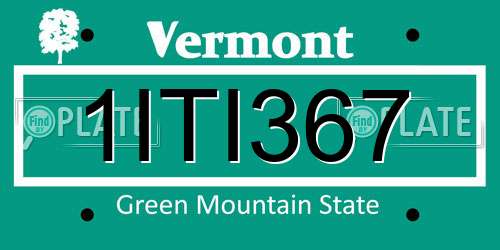 1ITI367 Vermont License Plate
