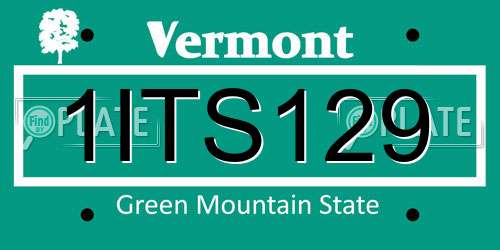 1ITS129 Vermont License Plate