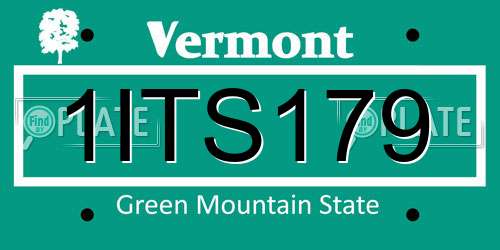 1ITS179 Vermont License Plate
