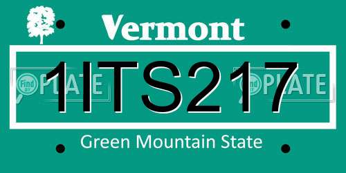 1ITS217 Vermont License Plate