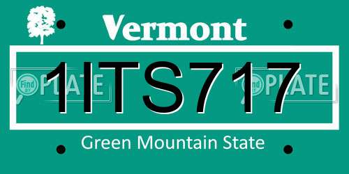 1ITS717 Vermont License Plate