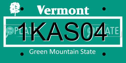 1KAS04 Vermont License Plate
