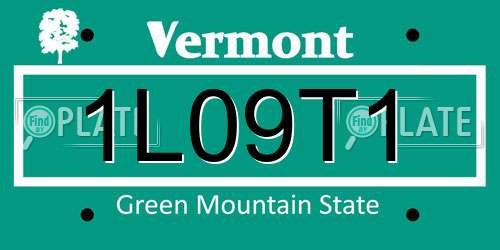 1L09T1 Vermont License Plate